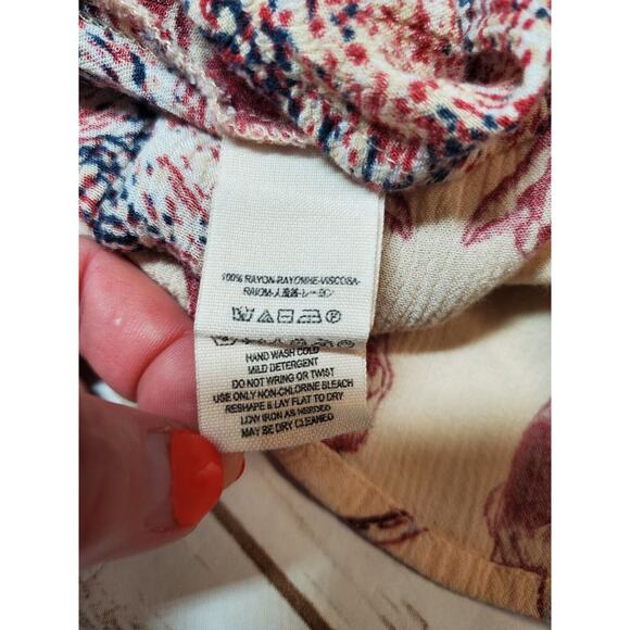 Free People Romper Womens Small Trapeze Bohemian Rayon Strappy Back Lace Up Side - Picture 10 of 12